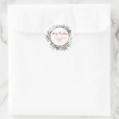 おしゃれなモダン グリーンのクリスマス カード フライヤー ラウンドシール (バッグ)