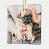 おしゃれなモダン シンプル オーダーメイド ペット フォト 記念品 セラミックオーナメント (左)