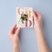 おしゃれなモダン スクリプト フォト 卒業 ご招待 チラシ (手)