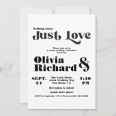 おしゃれなモダン タイポグラフィーのシンプルウェディング 招待状 (正面)