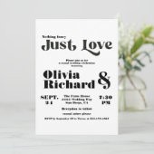 おしゃれなモダン タイポグラフィーのシンプルウェディング 招待状 (スタンド正面)