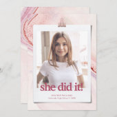 おしゃれなモダン タイポグラフィー 卒業発表 案内状 (正面/裏面)