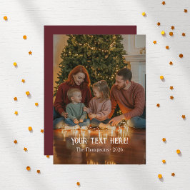 おしゃれなモダン タイポグラフィ ファミリー クリスマス フォト