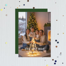 おしゃれなモダン タイポグラフィ ファミリー クリスマス フォト