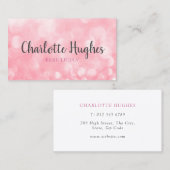 おしゃれなモダン ピンク ボケ 名刺 (正面/裏面)