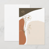 おしゃれなモダン フラワー ウェディング 無料予算テンプレート 招待状 (正面/裏面)