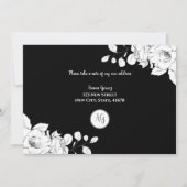 おしゃれなモダン ブラック＆ホワイト フラワー 引越しました 案内状 (裏面)