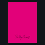 おしゃれなモダン ホットピンクとブラックのシグネチャーネーム テーブルナンバー<br><div class="desc">ホットピンクの背景にブラックの手書き文字を入れた、きれいに色を調整したデザイン。エレガントなカリグラフィー スタイル、サイズ、色を必要に応じてカスタマイズできます。</div>