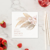 おしゃれなモダン ボーホー パンパスグラス ブライダルシャワー スタンダードカクテルナプキン (インサイチュ)