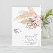 おしゃれなモダン ボーホー パンパスグラス ブライダルシャワー 招待状 (スタンド正面)