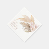 おしゃれなモダン ボーホー パンパス グラス ブライダル シャワー スタンダードカクテルナプキン (角)