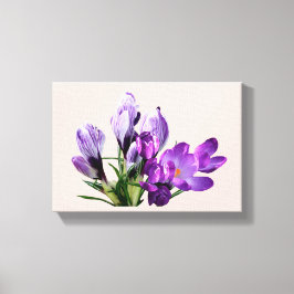 おしゃれなモダン ボーホー パープル クロカス フラワー グラム キャンバスプリント