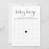 おしゃれなモダン ミニマリスト ベビーシャワー ビンゴゲーム 招待状 (正面)