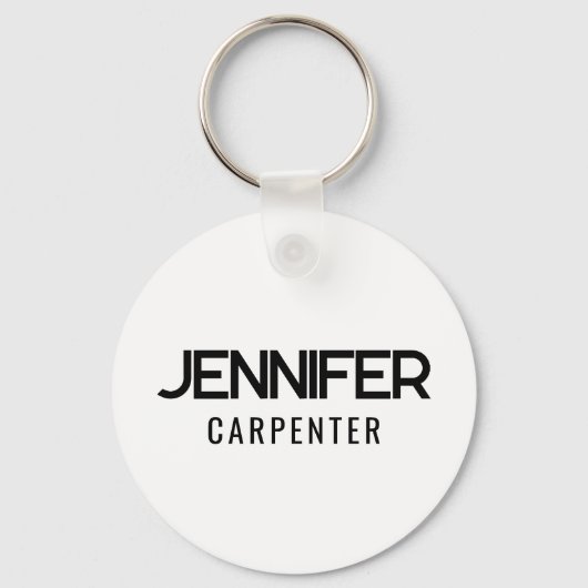 おしゃれなモダン ミニマリスト 名前を追加 キーホルダー (正面)