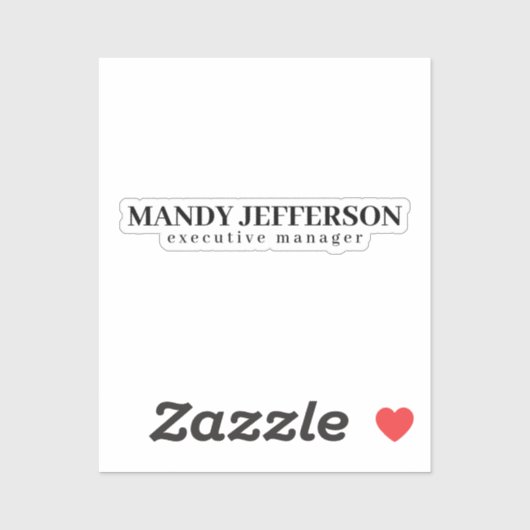 おしゃれなモダン ミニマル デザイン 名前を追加 シール (シート)