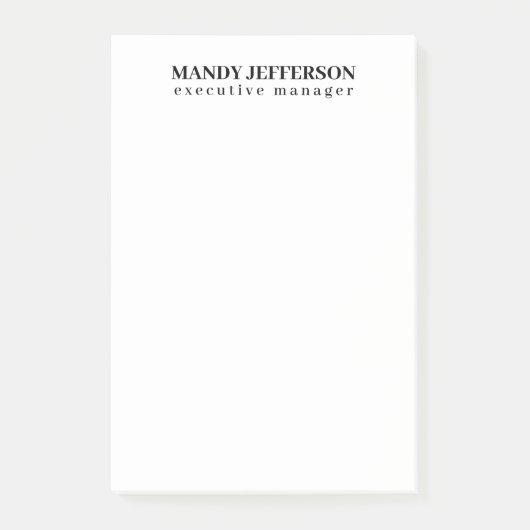 おしゃれなモダン ミニマル デザイン 名前を追加 ポストイット (正面)