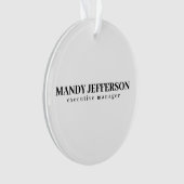 おしゃれなモダン ミニマル 名前を追加 オーナメント (正面)