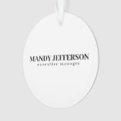 おしゃれなモダン ミニマル 名前を追加 オーナメント (正面)