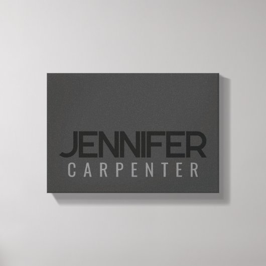 おしゃれなモダン ミニマル 名前を追加 キャンバスプリント (正面)