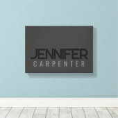 おしゃれなモダン ミニマル 名前を追加 キャンバスプリント (インサイチュ (ウッドフロア))