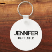 おしゃれなモダン ミニマル 名前を追加 キーホルダー (正面)