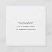 おしゃれなモダン ミニマル 名前を追加 スクエア名刺 (裏面)