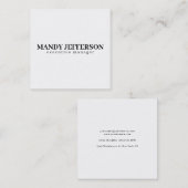 おしゃれなモダン ミニマル 名前を追加 スクエア名刺 (正面/裏面)