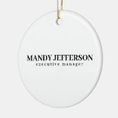 おしゃれなモダン ミニマル 名前を追加 セラミックオーナメント (左)