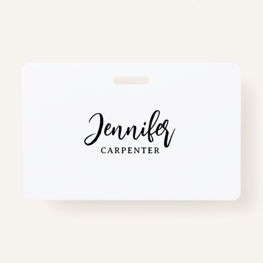 おしゃれなモダン ミニマル 名前を追加 バッジ (正面)