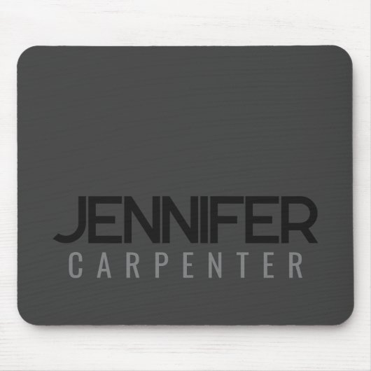 おしゃれなモダン ミニマル 名前を追加 マウスパッド (正面)