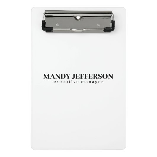 おしゃれなモダン ミニマル 名前を追加 ミニクリップボード (正面)