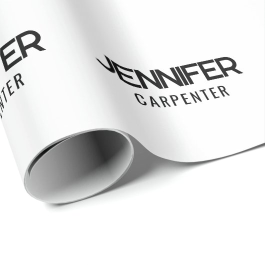 おしゃれなモダン ミニマル 名前を追加 ラッピングペーパー (ロールコーナー)