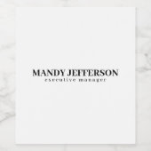 おしゃれなモダン ミニマル 名前を追加 ワインラベル (シングルラベル)