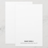 おしゃれなモダン ミニマル 名前を追加 便箋 (正面/裏面)