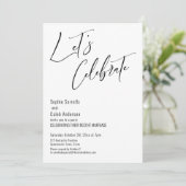 おしゃれなモノクロの受付を祝おう 招待状 (スタンド正面)