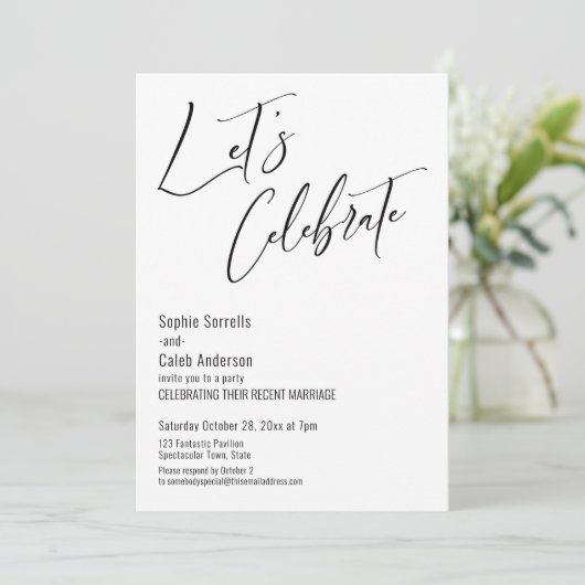 おしゃれなモノクロの結婚式招待状をデザインしてみましょう 招待状 (スタンド正面)