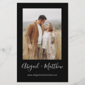 おしゃれなモノクロシンプル結婚式招待状 チラシ (裏面)