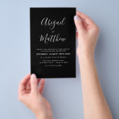 おしゃれなモノクロシンプル結婚式招待状 チラシ (ハンドル)