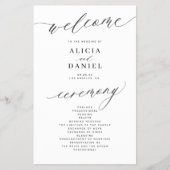 おしゃれなモノクロ写真 ウェディングプログラム（予算重視） チラシ (正面)