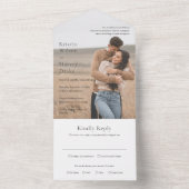 おしゃれなモノクロ写真 現代の結婚式 オールインワン招待状 (内側)