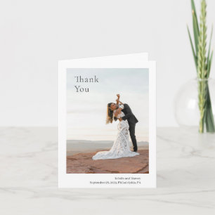 おしゃれなモノクロ写真 現代の結婚式 サンキューカード