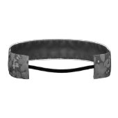 おしゃれなモノクロ花柄 ブラック/グレー アスレチックヘッドバンド (裏面)