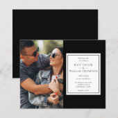 おしゃれなモノクロ フォト ウェディング 招待状 (正面/裏面)