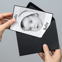 おしゃれなモノクロ フォト 赤ちゃん 誕生 写真 現代的