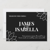 おしゃれなモノクロ フラット サンクス カード