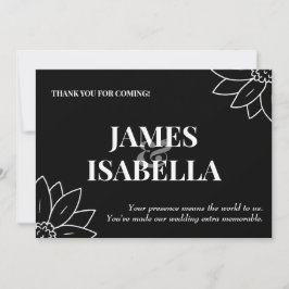 おしゃれなモノクロ フラット サンクス カード