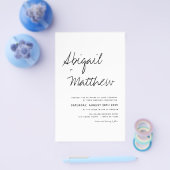 おしゃれなモノクロ ボヘミアンスタイルのシンプルな結婚式招待状 チラシ (シングル)