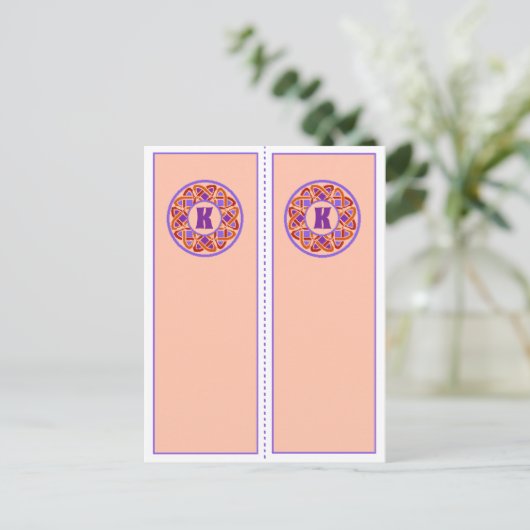 おしゃれなモノグラムのブックマークポストカード ポストカード (スタンド正面)