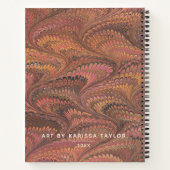 おしゃれなモノグラムアーティストスケッチブック（名前入り） ノートブック (裏面)