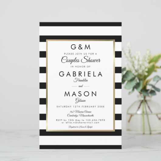 おしゃれなモノグラムストライプ カップルシャワー写真 (スタンド正面)